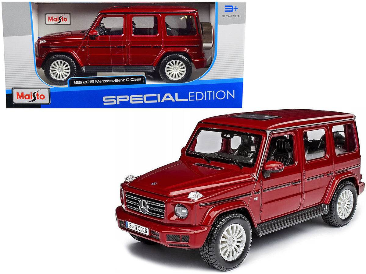2019 Mercedes Benz G-Class with Sunroof Red Metallic 1/25 Diecast Model Car by Maisto free shipping USA