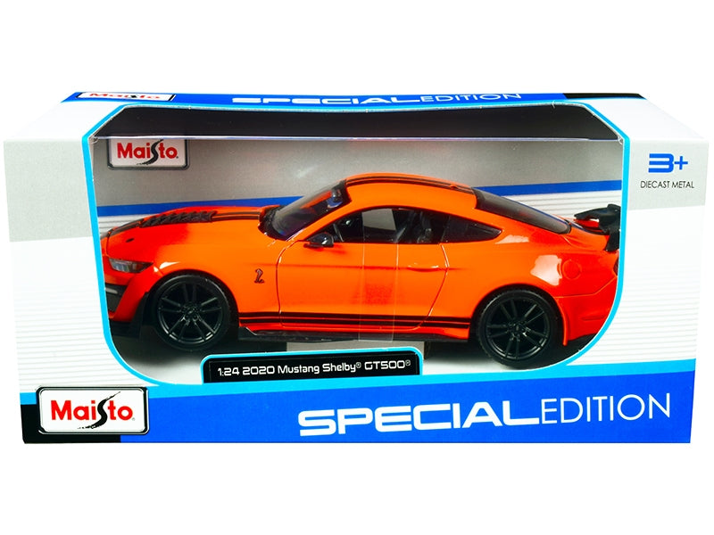 2020 Ford Mustang Shelby GT500 Bright Orange with Black Stripes - Premium Mustang Models from Maisto - Just $56.69! Shop now at Rapidvehicles