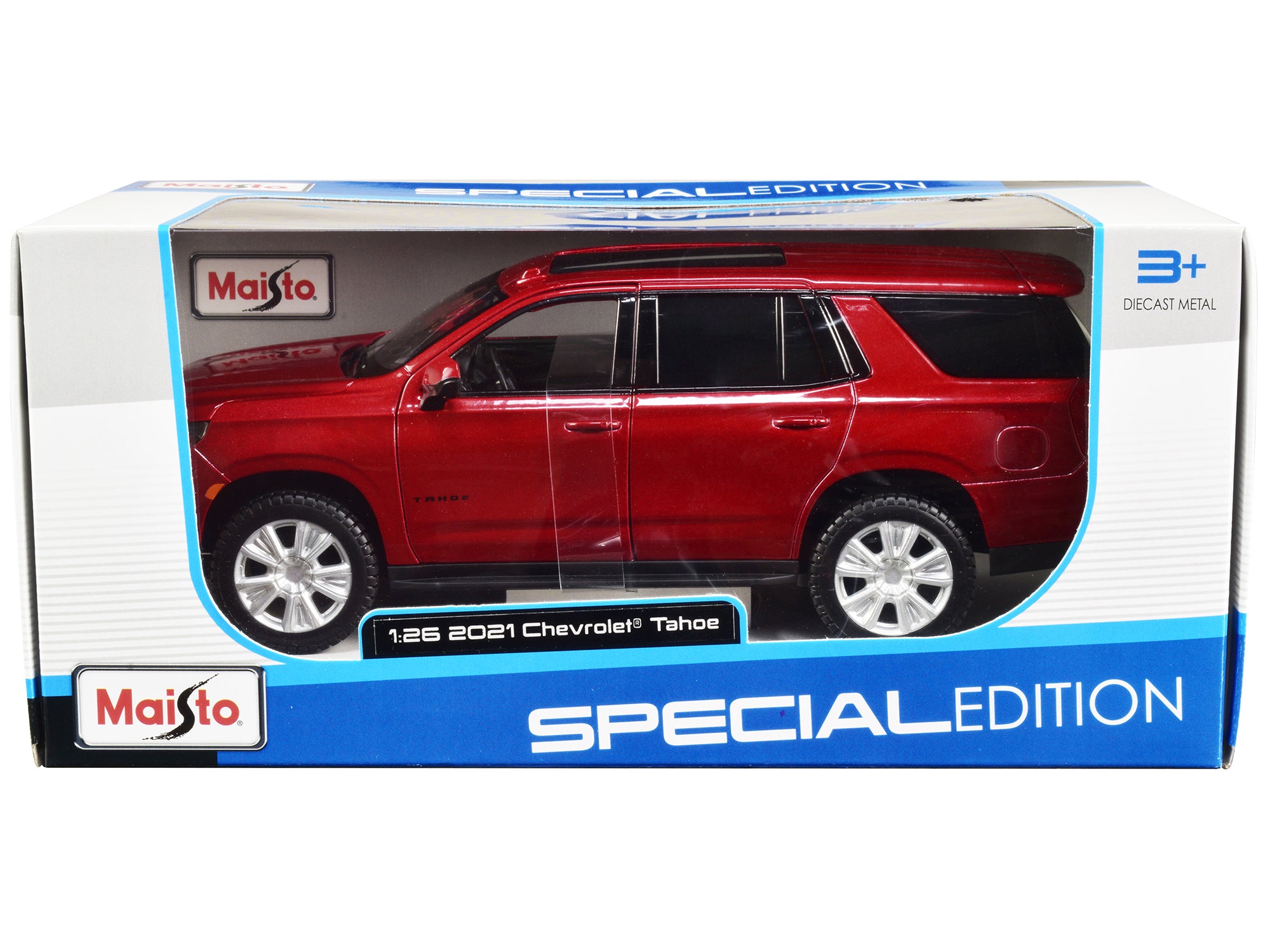 2021 Chevrolet Tahoe Red Metallic with Sunroof 1/24 Diecast Model Car by Maisto - Premium  from Maisto - Just $44.99! Shop now at Rapidvehicles