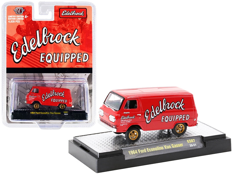 1964 Ford Econoline Van Gasser Bright Red "Edelbrock Equipped" - Premium Ford Models from M2 - Just $28.79! Shop now at Rapidvehicles