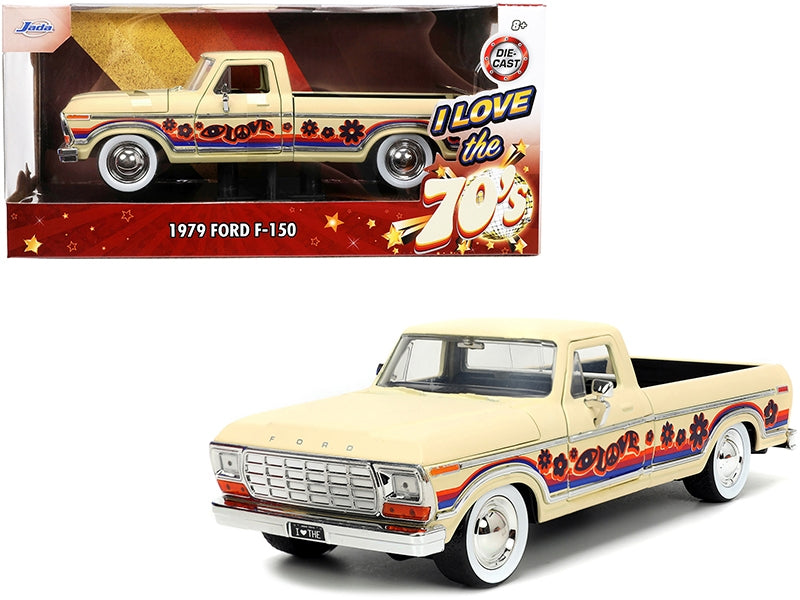 1979 Ford F-150 Pickup Truck Cream with Graphics "I Love theFREE SHIPPING IN US - Premium Pickup Trucks Models from Jada - Just $59.39! Shop now at Rapidvehicles