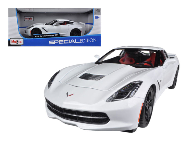 2014 Chevrolet Corvette Stingray C7 Z51 White 1/18 Diecast Model Car by Maisto - Premium physical from Rapidvehicles - Just $73.99! Shop now at Rapidvehicles