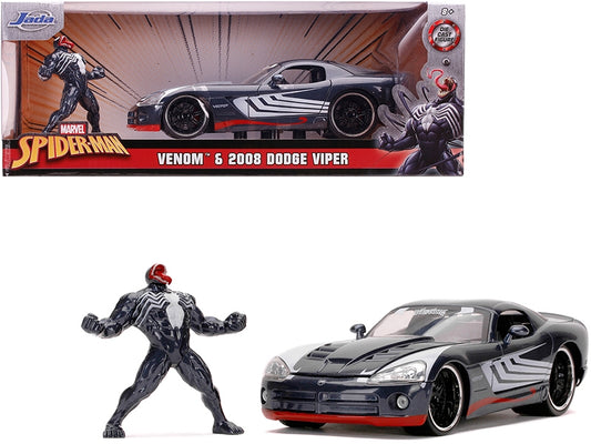 2008 Dodge Viper SRT10 Dark Gray with Venom Diecast Figurine - Premium Movie/TV Series Models from Jada - Just $62.99! Shop now at Rapidvehicles