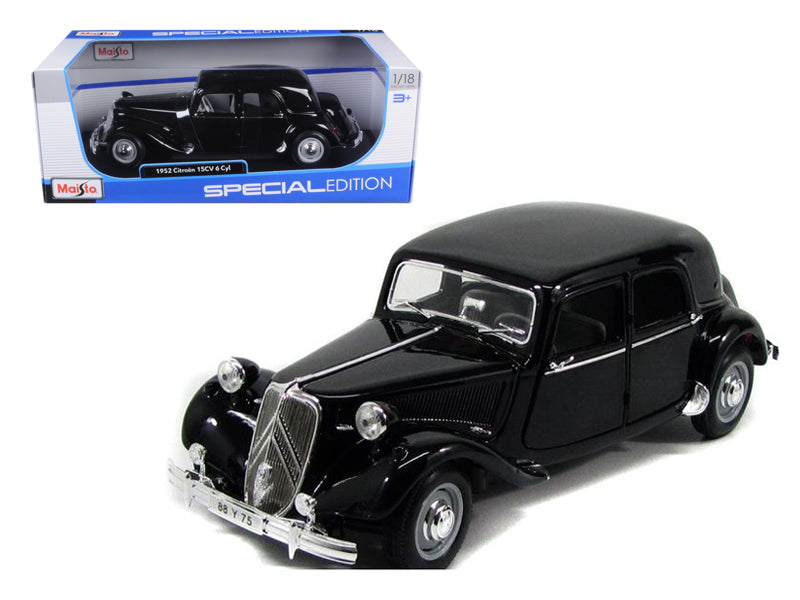 1952 Citroen 15CV 6CYL Black 1/18 Diecast Model Car by Maisto - Premium physical from Rapidvehicles - Just $73.99! Shop now at Rapidvehicles