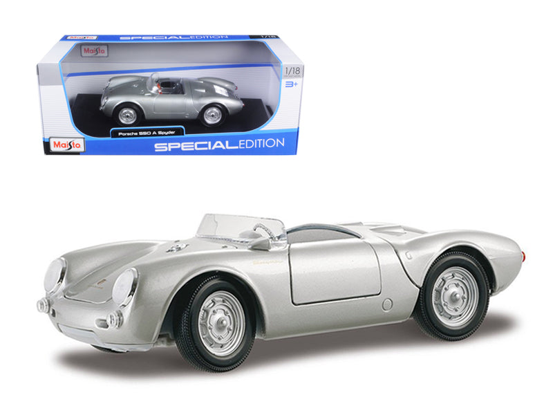 Porsche 550 A Spyder Silver 1/18 Diecast Model Car by Maisto - Premium physical from Rapidvehicles - Just $73.99! Shop now at Rapidvehicles