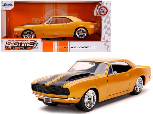 1967 Chevrolet Camaro Orange Metallic with Black Stripes "Bigtime - Premium Chevrolet Models from Jada - Just $61.19! Shop now at Rapidvehicles