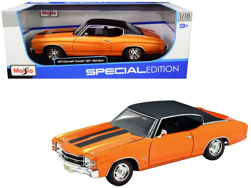 1971 Chevrolet Chevelle SS 454 Sport Orange Metallic with Black - Premium Chevrolet Models from Maisto - Just $77.39! Shop now at Rapidvehicles