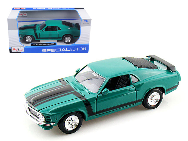 1970 Ford Mustang Boss 302 Green 1/24 Diecast Model Car by Maisto - Premium physical from Rapidvehicles - Just $48.99! Shop now at Rapidvehicles