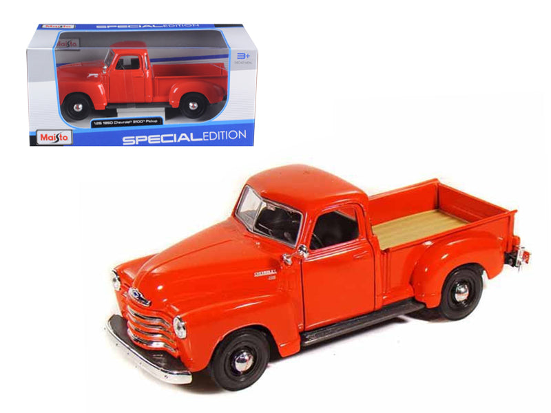 1950 Chevrolet 3100 Pickup Truck Omaha Orange 1/25 Diecast Model Car by Maisto free shipping USA