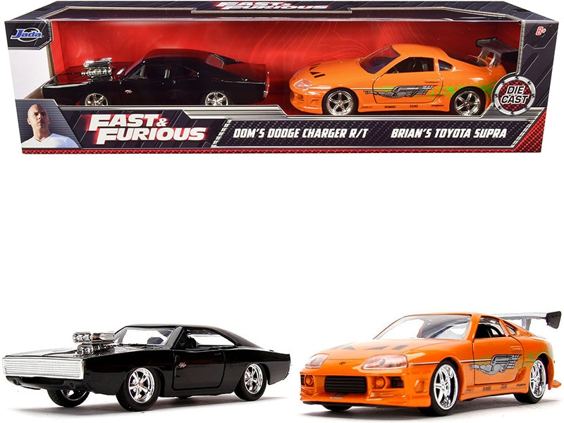 Dom's Dodge Charger R/T Black and Brian's Toyota Supra Orange Set - Premium Movie/TV Series Models from Jada - Just $55.79! Shop now at Rapidvehicles