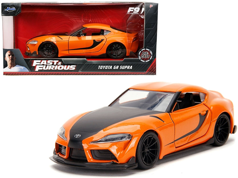 Toyota GR Supra Orange with Black Stripes "Fast & Furious 9 F9" - Premium Movie/TV Series Models from Jada - Just $32.99! Shop now at Rapidvehicles