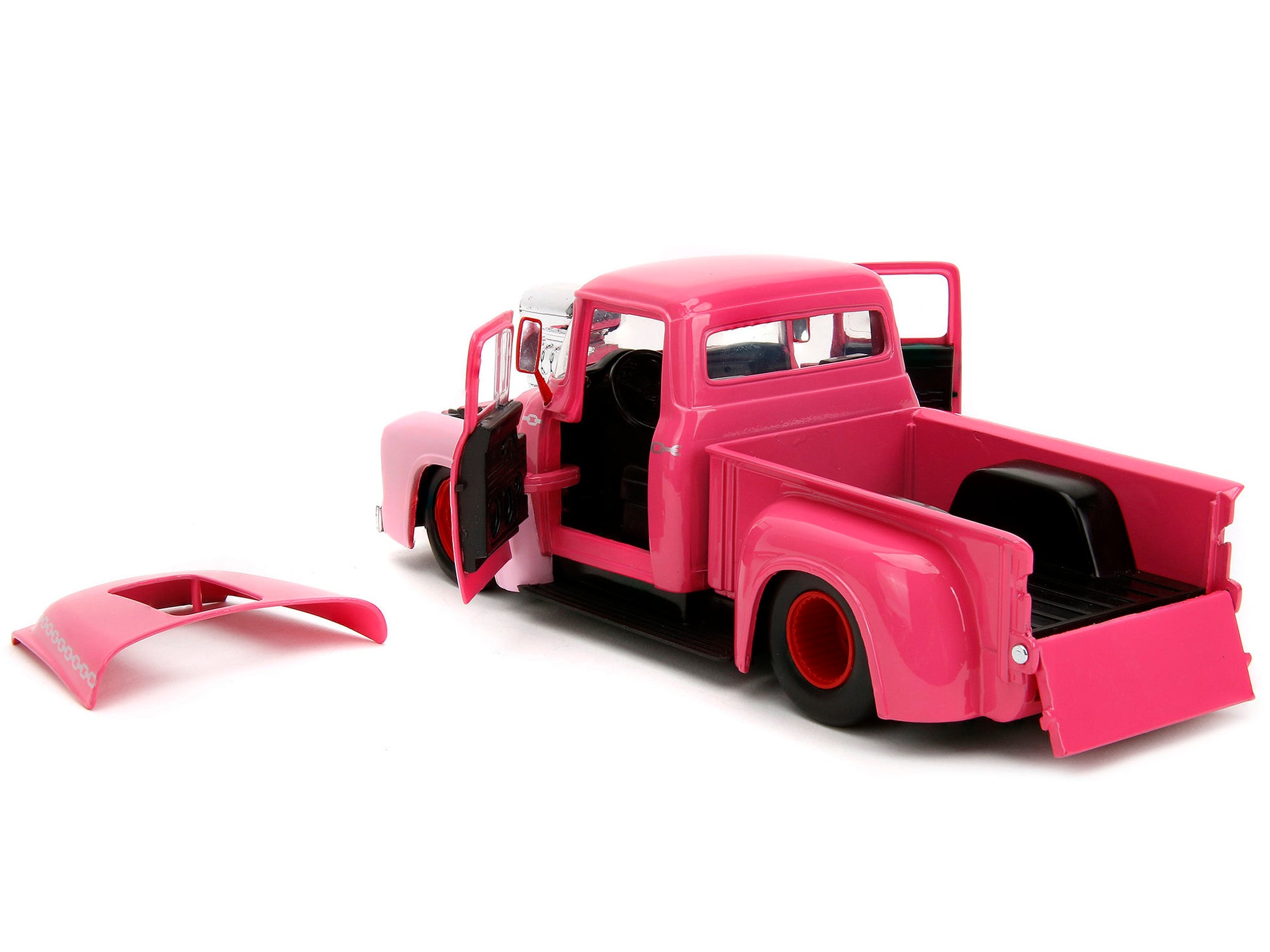 1956 Ford F-100 Pickup Truck Pink with Graphics and Franken Berry - Premium Movie/TV Series Models from Jada - Just $64.79! Shop now at Rapidvehicles