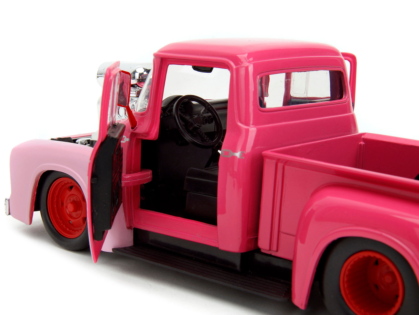 1956 Ford F-100 Pickup Truck Pink with Graphics and Franken Berry - Premium Movie/TV Series Models from Jada - Just $64.79! Shop now at Rapidvehicles