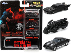 "The Batman" (2022) Movie 3 piece Set "DC Comics" "Nano Hollywood Rides" Series Diecast Model Cars by Jada - Premium Movie/TV Series Models from Jada - Just $26.59! Shop now at Rapidvehicles