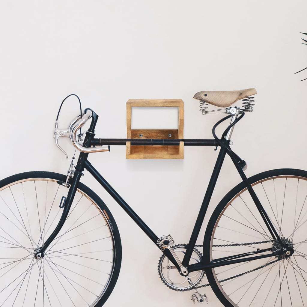 vidaXL Wall Mounted Bicycle Rack 13.8"x9.8"x9.8" Solid Rough Mango Wood - Premium Motor Vehicle Carrying Racks from vidaXL - Just $65.99! Shop now at Rapidvehicles