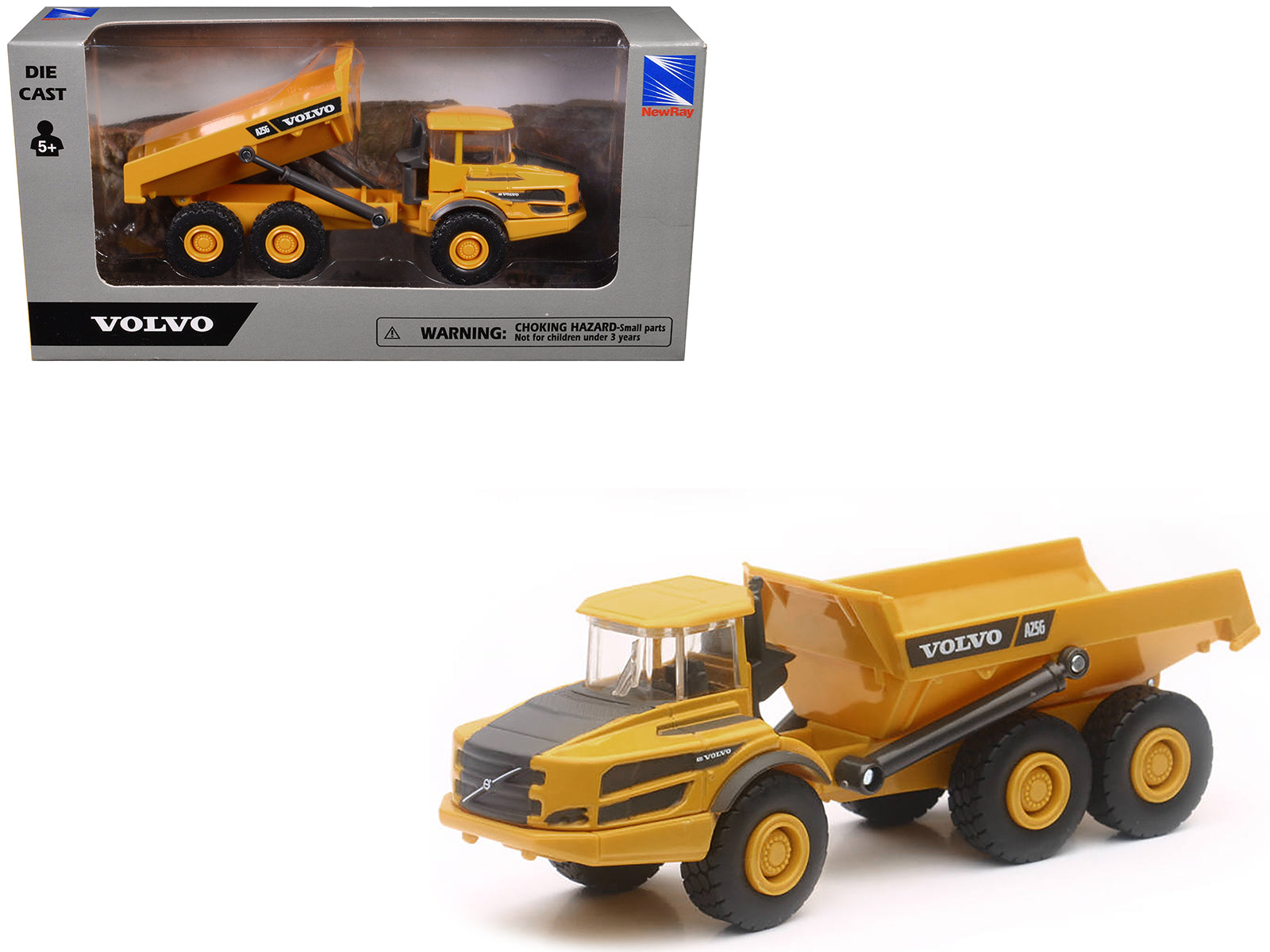 Volvo A25G Dump Truck Yellow Diecast Model by New Ray free shipping USA