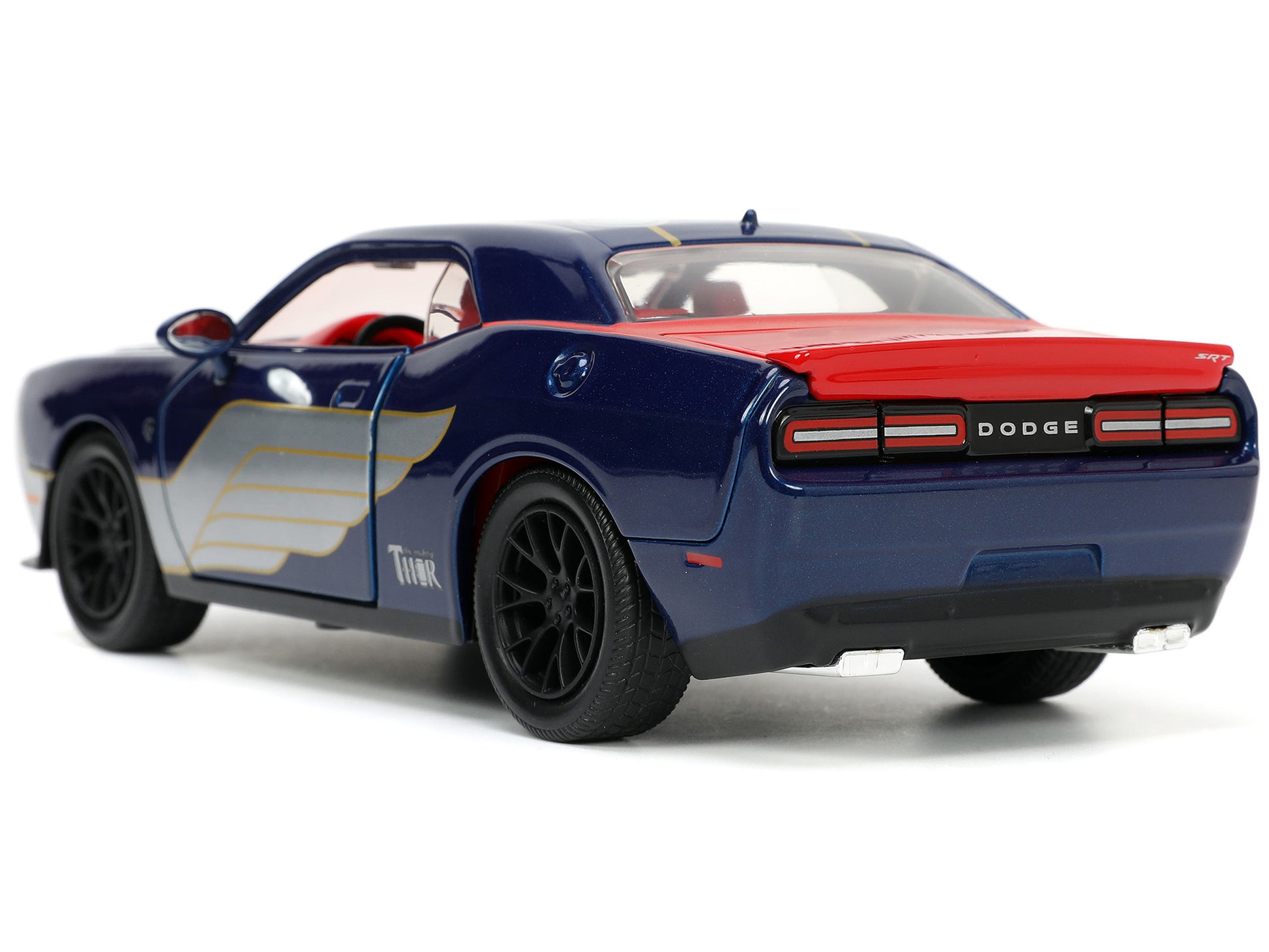 2015 Dodge Challenger SRT Hellcat Dark Blue with Graphics and Red - Premium Movie/TV Series Models from Jada - Just $64.79! Shop now at Rapidvehicles