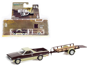 1984 Chevrolet El Camino Conquista Maroon Metallic and Beige with Utility Trailer "Hitch & Tow" Series 24 1/64 Diecast Model Car by Greenlight - Premium 1/64 Scale Sets from Greenlight - Just $42.64! Shop now at Rapidvehicles