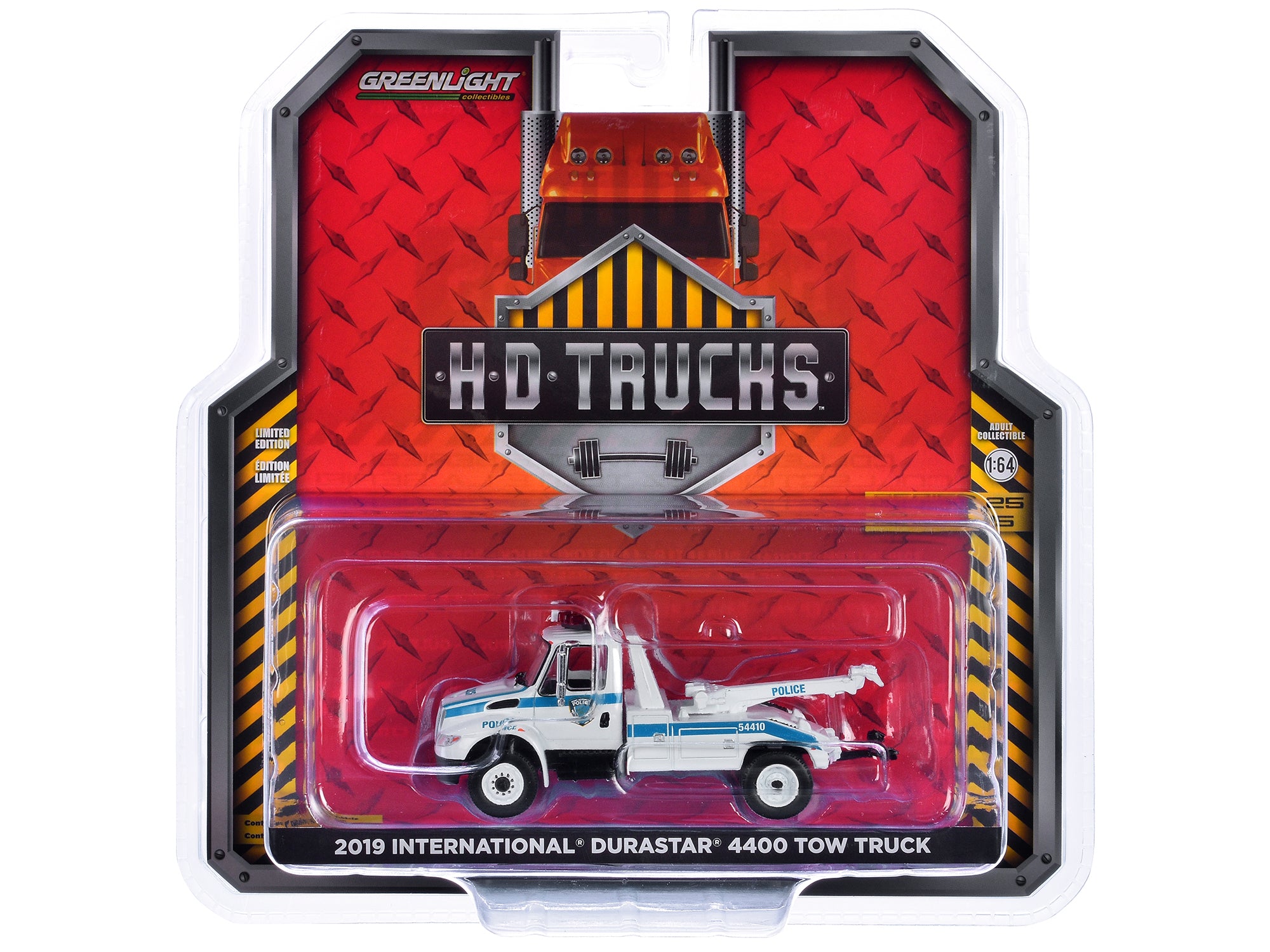 2019 International Durastar 4400 Tow Truck "Port Authority of New York & New Jersey Police" White with Blue Stripes "H.D. Trucks" Series 25 1/64 Diecast Model Car by Greenlight free shipping USA