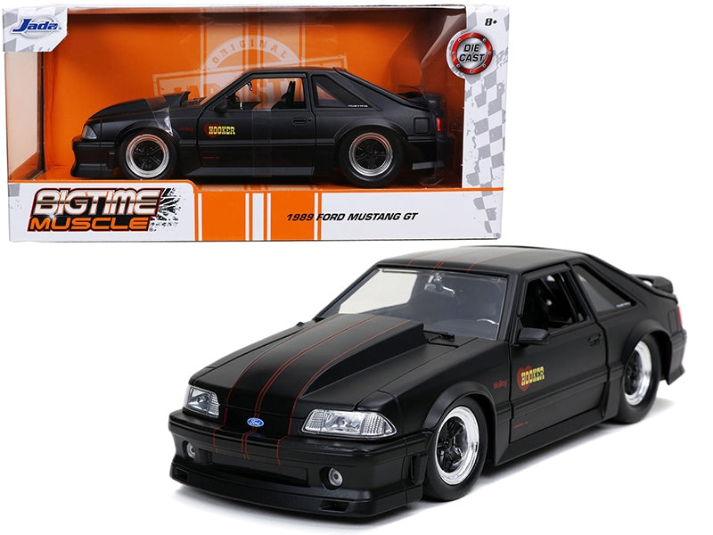 1989 Ford Mustang GT "Hooker" Matt Black with Red Stripes - Premium Mustang Models from Jada - Just $58.49! Shop now at Rapidvehicles