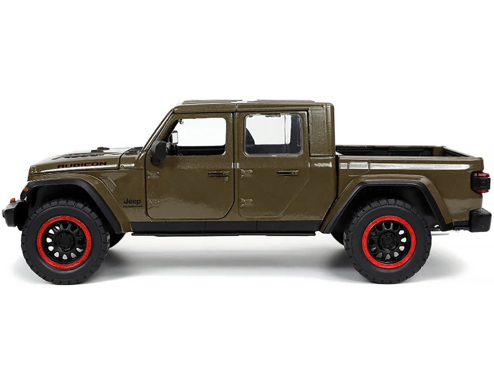 2020 Jeep Gladiator Rubicon Pickup Truck Dark Green Metallic with Extra Wheels "Just Trucks" Series 1/24 Diecast Model Car by Jada - Premium Pickup Trucks Models from Jada - Just $55.09! Shop now at Rapidvehicles