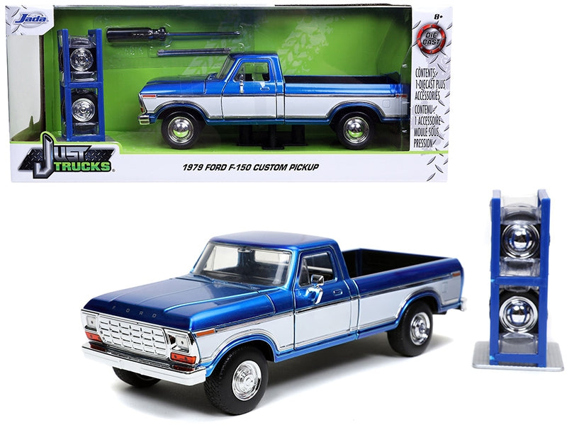 1979 Ford F-150 Custom Pickup Truck Candy Blue and White with - Premium Pickup Trucks Models from Jada - Just $49.58! Shop now at Rapidvehicles