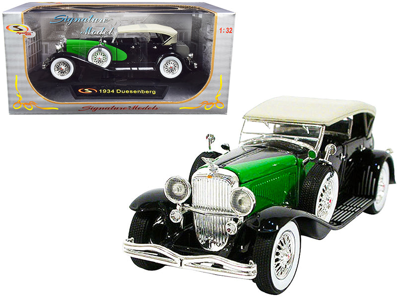 1934 Duesenberg Black and Green 1/32 Diecast Model Car by Signature Models free shipping USA