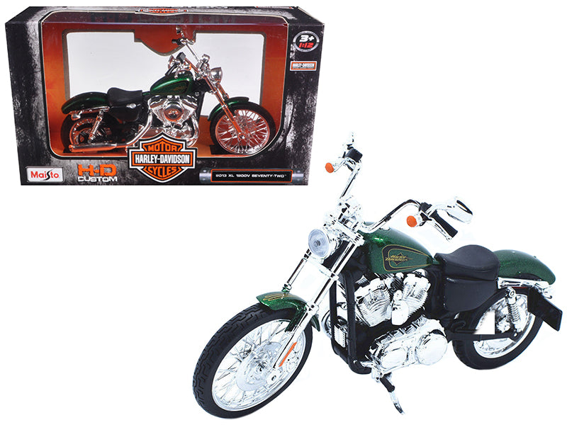 2013 Harley Davidson XL 1200V Seventy Two Green Motorcycle Model 1/12 by Maisto - Premium  from Maisto - Just $40.99! Shop now at Rapidvehicles