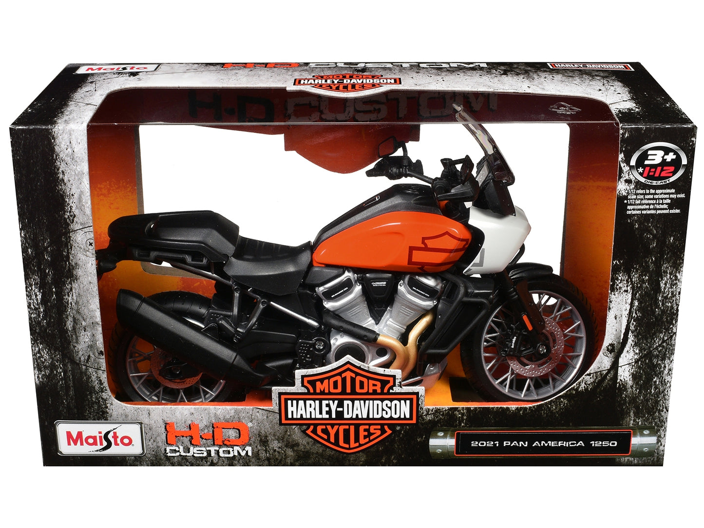 2021 Harley Davidson Pan America 1250 Motorcycle Orange and Black - Premium Harley Davidson from Maisto - Just $51.29! Shop now at Rapidvehicles