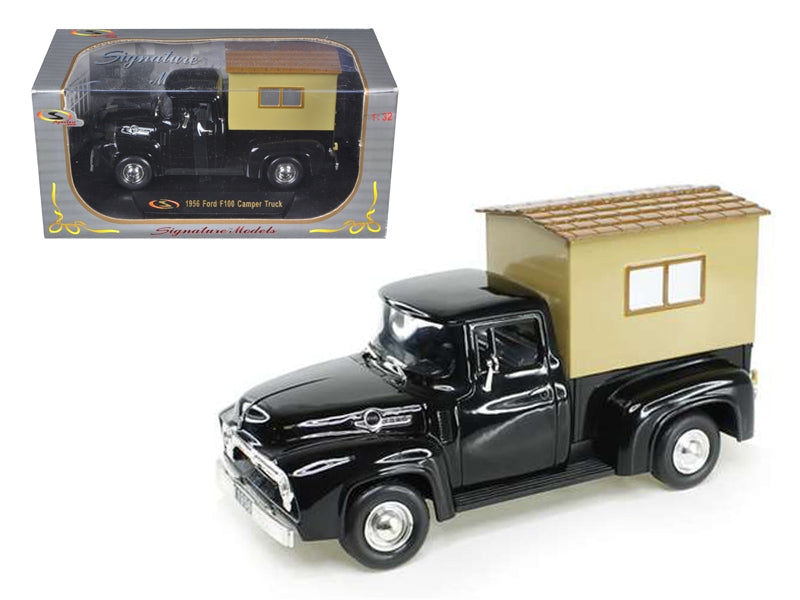 1956 Ford F-100 Pickup Truck Black with Camper 1/32 Diecast Model - Premium Pickup Trucks Models from Signature Models - Just $47.10! Shop now at Rapidvehicles