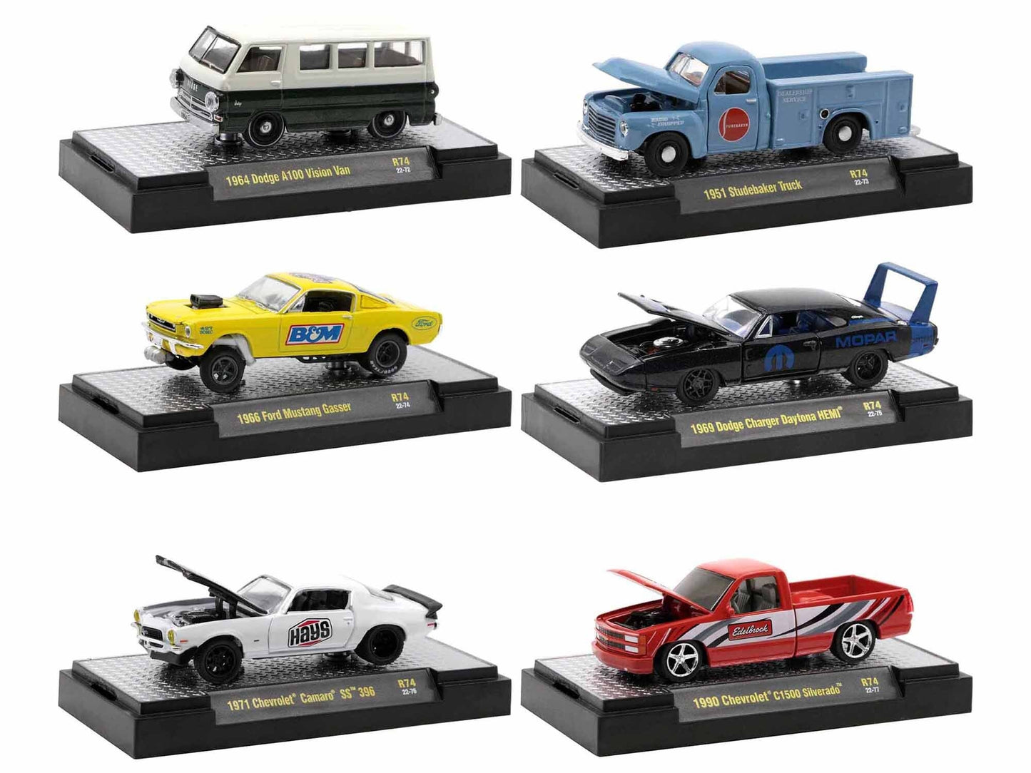 "Auto-Thentics" 6 piece Set Release 74 IN DISPLAY CASES Limited - Premium 1/64 Scale Sets from M2 - Just $88.19! Shop now at Rapidvehicles