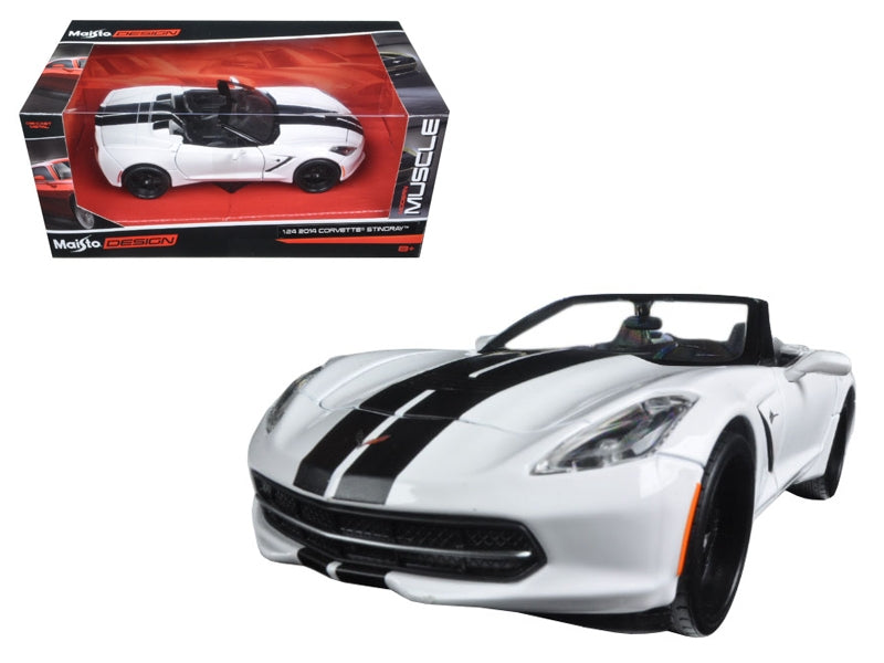 2014 Chevrolet Corvette Stingray Convertible White/Black "Modern Muscle" 1/24 Diecast Model Car by Maisto - Premium Corvette Models from Maisto - Just $47.59! Shop now at Rapidvehicles