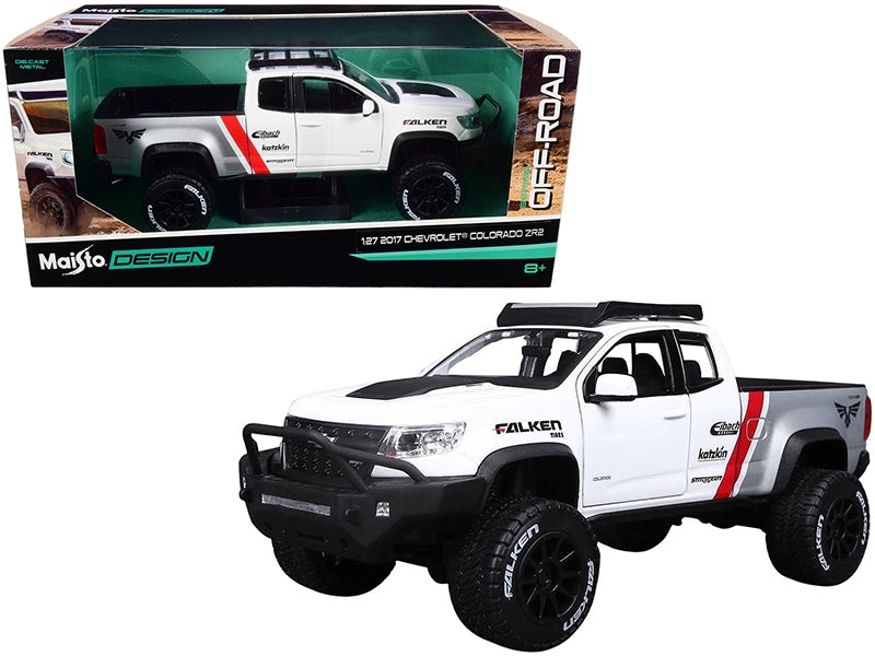 2017 Chevrolet Colorado ZR2 Pickup Truck "Falken Tires" White and Silver 1/27 Diecast Model Car by Maisto - Premium Pickup Trucks Models from Maisto - Just $47.59! Shop now at Rapidvehicles