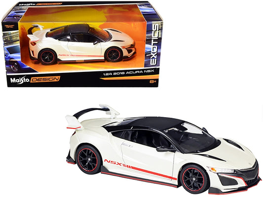 2018 Acura NSX Pearl White with Carbon Top "Exotics" 1/24 Diecast - Premium Acura Models from Maisto - Just $42.83! Shop now at Rapidvehicles