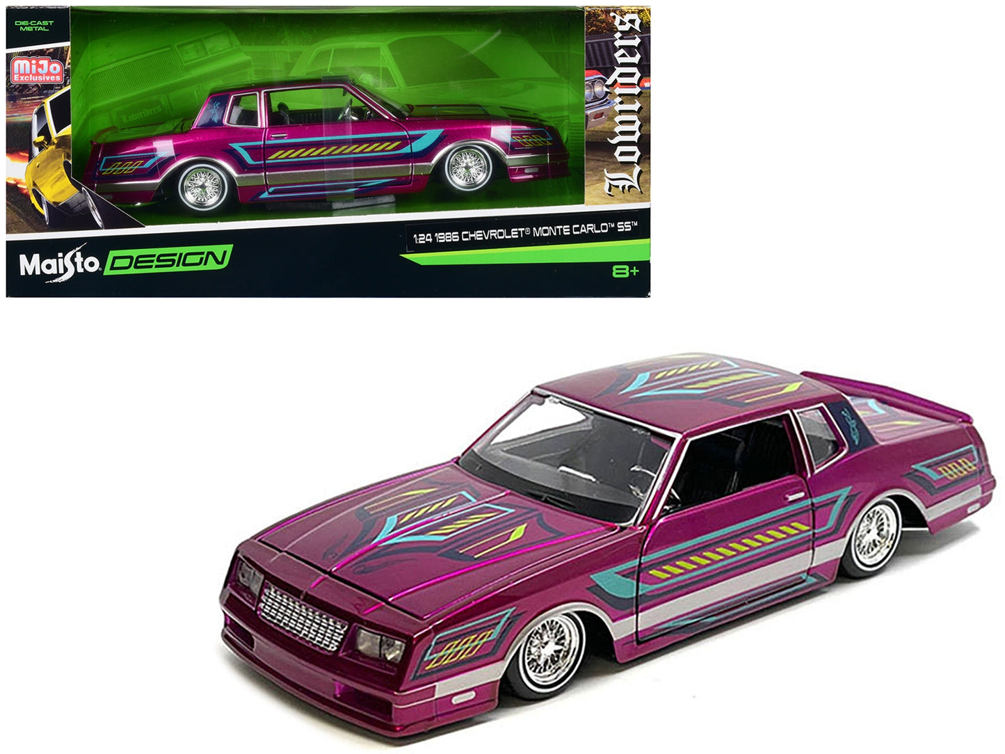 1986 Chevrolet Monte Carlo SS Lowrider Pink Metallic with - Premium Chevrolet Models from Maisto - Just $62.99! Shop now at Rapidvehicles