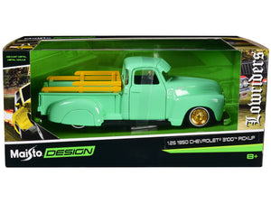 1950 Chevrolet 3100 Pickup Truck Lowrider Light Green with Gold Wheels "Lowriders" Series 1/24 Diecast Model Car by Maisto - Premium  from Maisto - Just $48.99! Shop now at Rapidvehicles