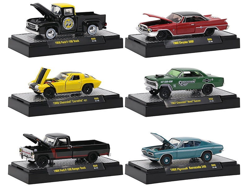 "Detroit Muscle" Set of 6 Cars IN DISPLAY CASES Release 60 - Premium 1/64 Scale Sets from M2 - Just $79.19! Shop now at Rapidvehicles