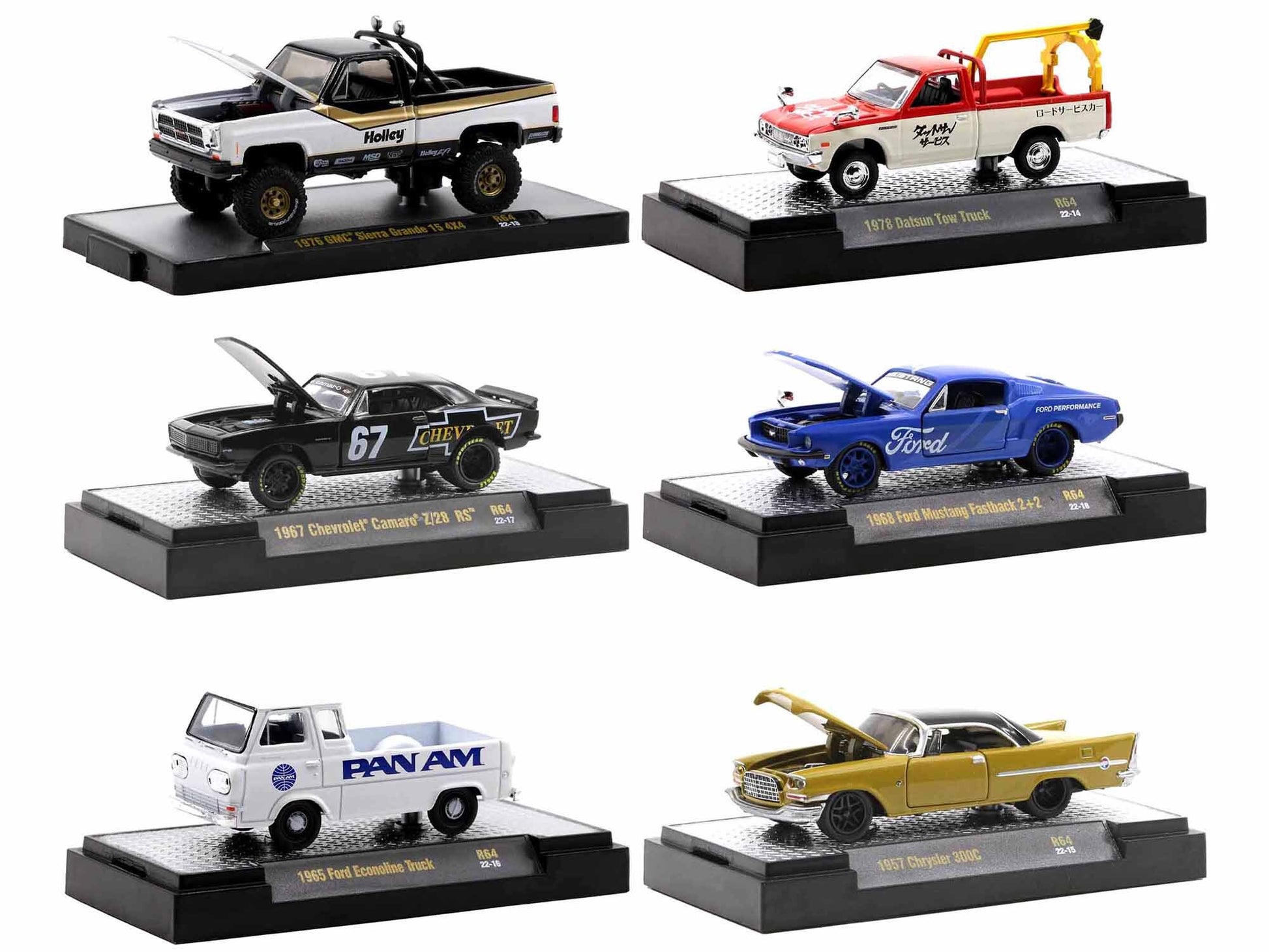 "Auto Meets" Set of 6 Cars IN DISPLAY CASES Release 64 Limited - Premium 1/64 Scale Sets from M2 - Just $88.19! Shop now at Rapidvehicles