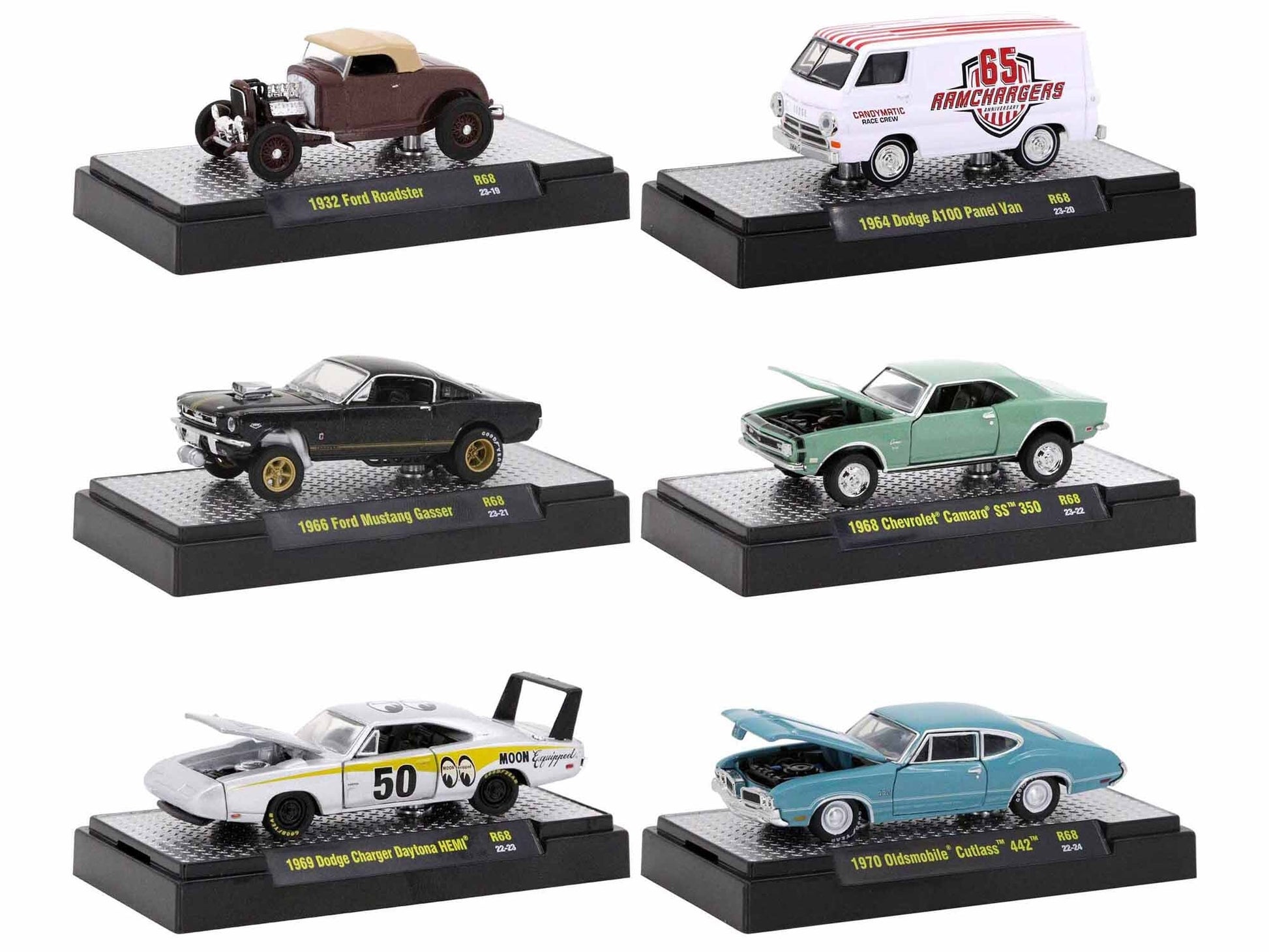 "Auto Meets" Set of 6 Cars IN DISPLAY CASES Release 68 Limited - Premium 1/64 Scale Sets from M2 - Just $88.19! Shop now at Rapidvehicles