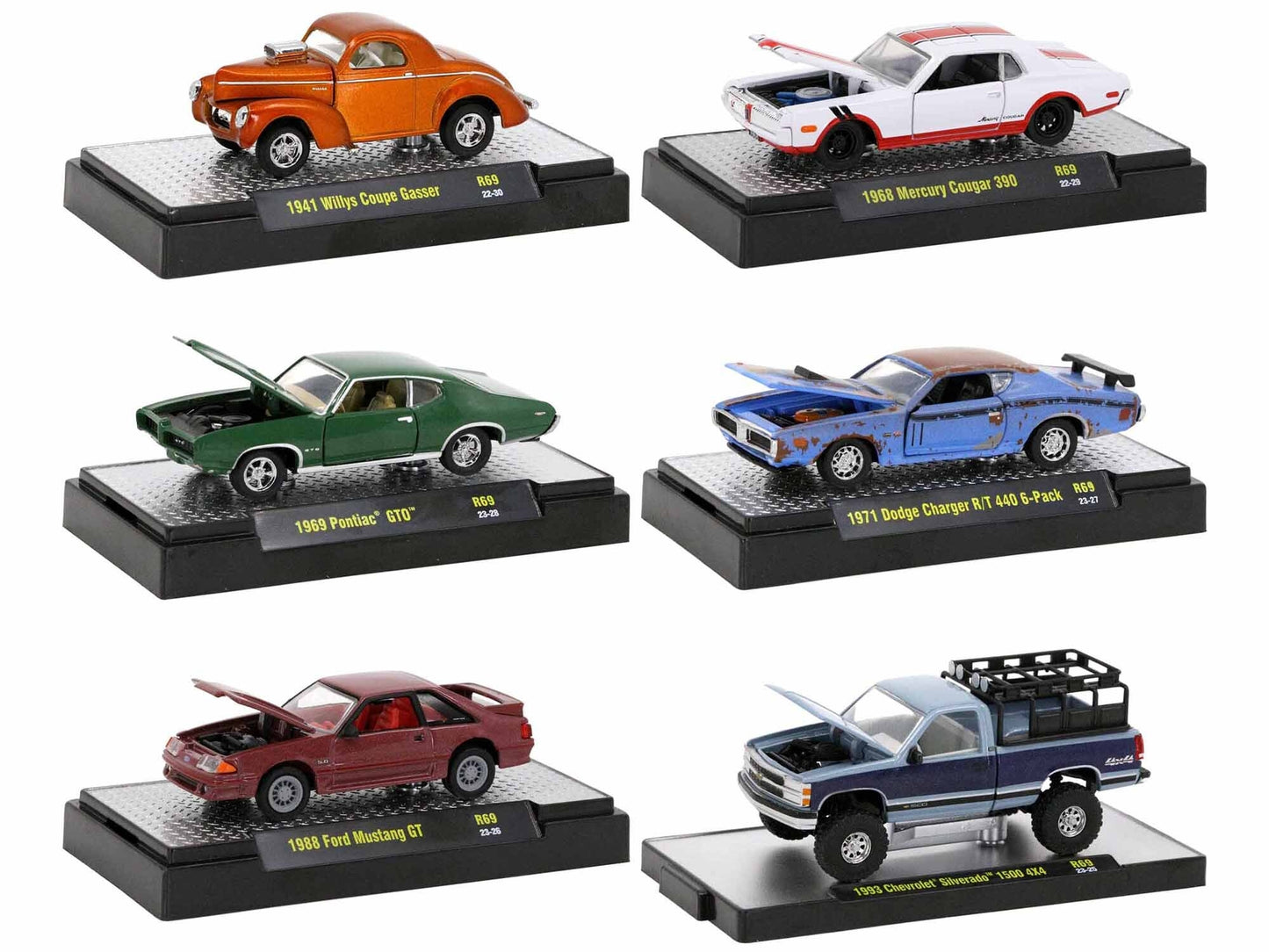 "Auto Meets" Set of 6 Cars IN DISPLAY CASES Release 69 Limited - Premium 1/64 Scale Sets from M2 - Just $88.19! Shop now at Rapidvehicles