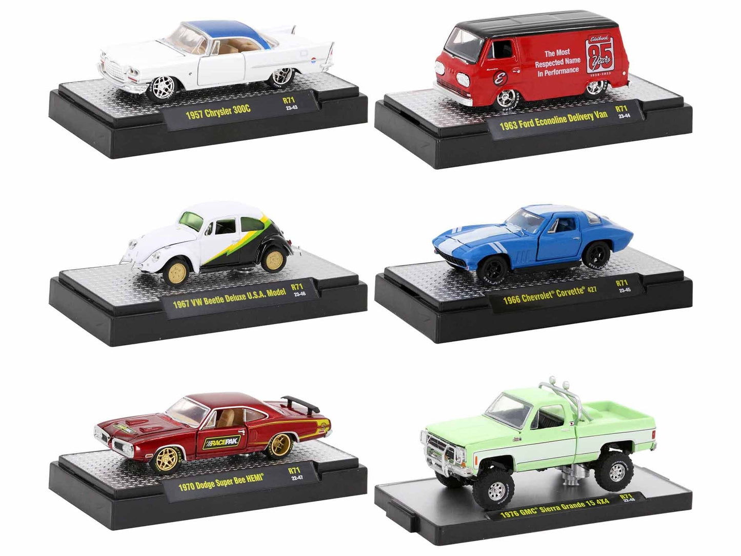 "Auto Meets" Set of 6 Cars IN DISPLAY CASES Release 71 Limited - Premium 1/64 Scale Sets from M2 - Just $79.19! Shop now at Rapidvehicles