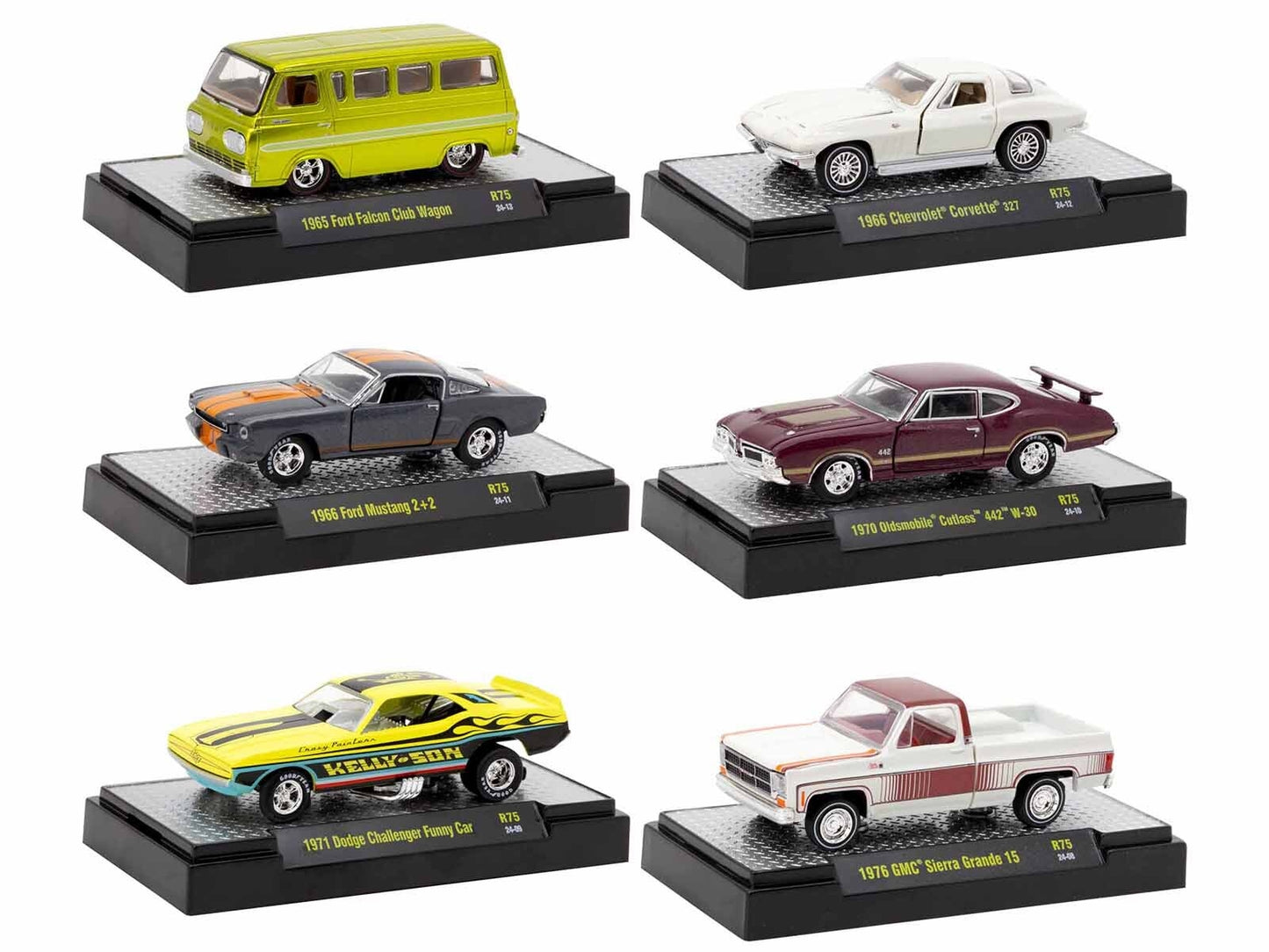 "Auto Meets" Set of 6 Cars IN DISPLAY CASES Release 75 Limited - Premium 1/64 Scale Sets from M2 - Just $88.19! Shop now at Rapidvehicles