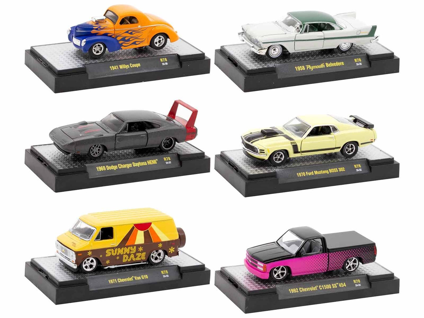 "Auto Meets" Set of 6 Cars IN DISPLAY CASES Release 78 Limited - Premium 1/64 Scale Sets from M2 - Just $88.19! Shop now at Rapidvehicles