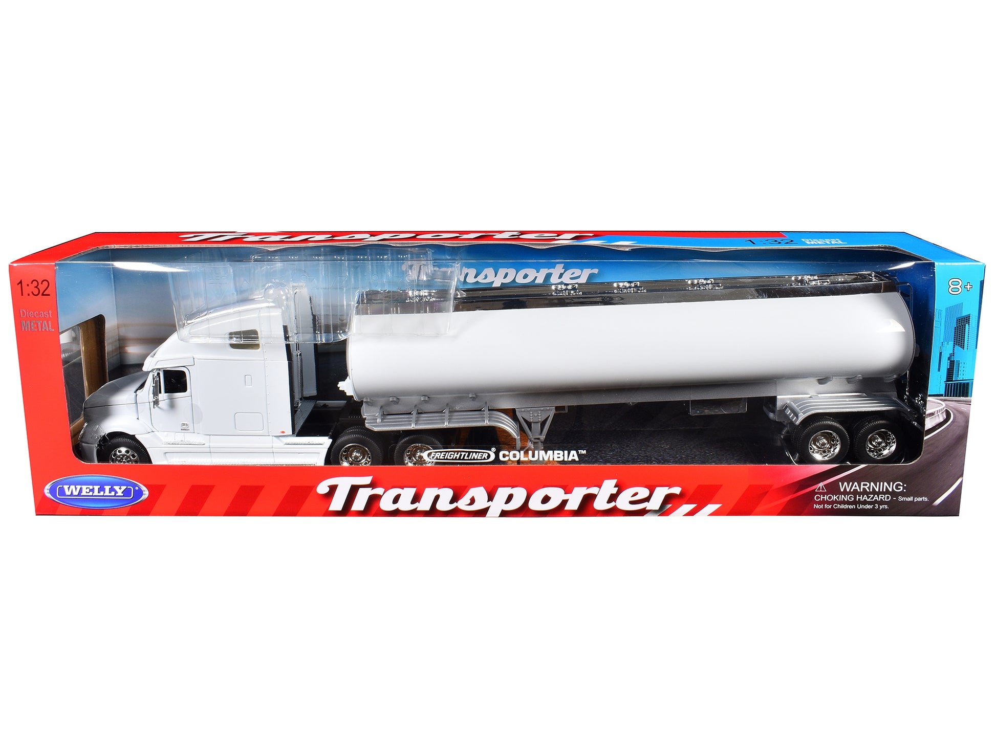 Freightliner Columbia Truck White with White Tanker Trailer - Premium Freightliner Models from Welly - Just $81.95! Shop now at Rapidvehicles