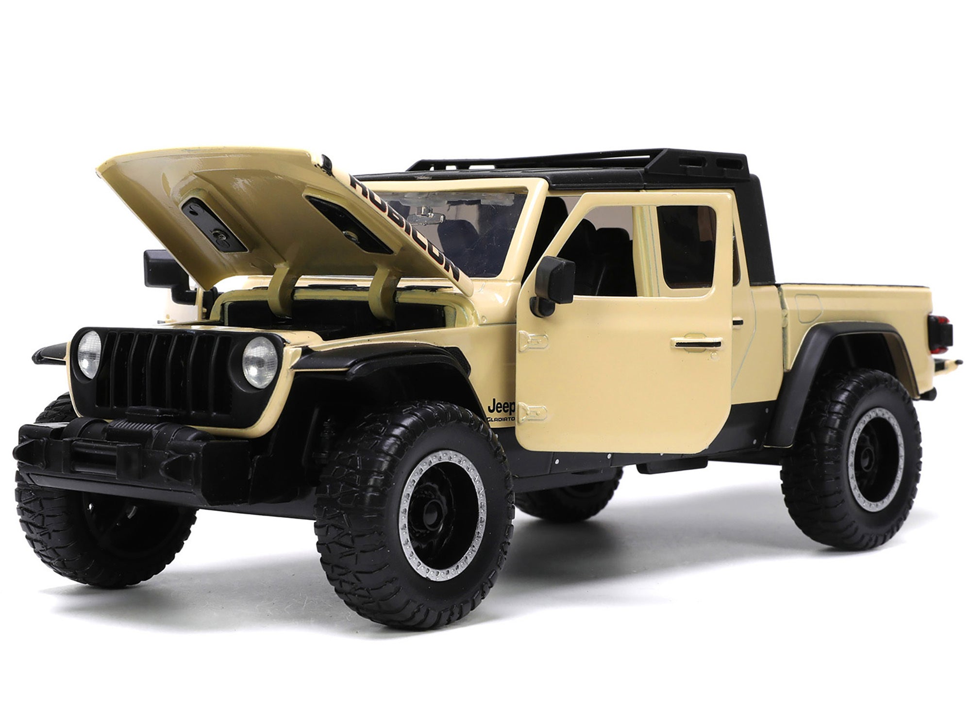 2020 Jeep Gladiator Rubicon Pickup Truck Cream with Roof Rack with Extra Wheels "Just Trucks" Series 1/24 Diecast Model Car by Jada - Premium Pickup Trucks Models from Jada - Just $55.09! Shop now at Rapidvehicles