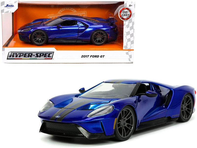 2017 Ford GT Candy Blue with Gray Stripes "Hyper-Spec" Series - Premium Ford Models from Jada - Just $62.09! Shop now at Rapidvehicles