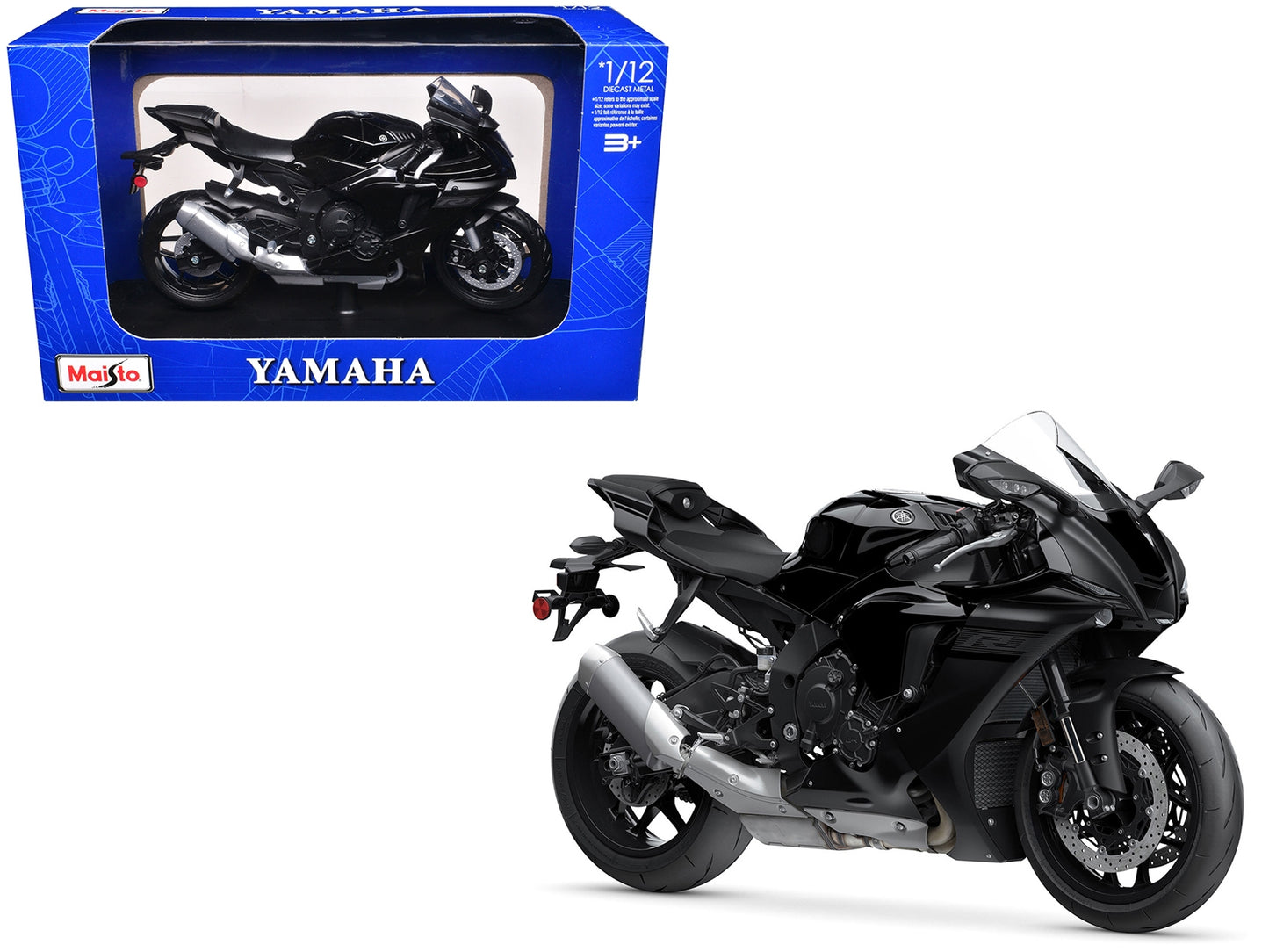 Yamaha YZF-R1 Black 1/12 Diecast Motorcycle Model by Maisto - Premium Yamaha Motorcycles from Maisto - Just $39.56! Shop now at Rapidvehicles