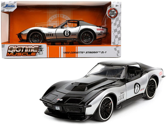 1969 Chevrolet Corvette Stingray ZL-1 #6 Black and Silver - Premium Corvette Models from Jada - Just $56.38! Shop now at Rapidvehicles