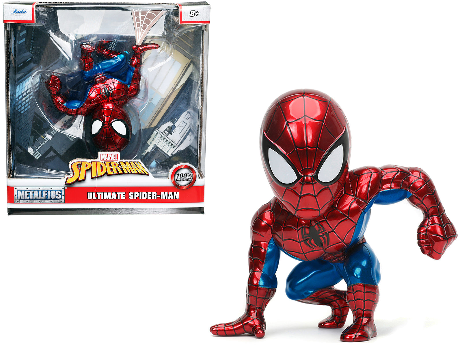 Ultimate Spider-Man 5" Diecast Figure "Marvel's Spider-Man" "Metalfigs" Series by Jada free shipping USA