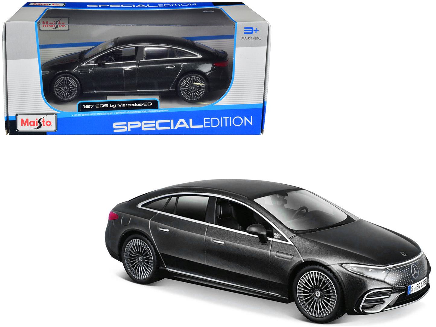 Mercedes-Benz EQS Gray Metallic "Special Edition" Series 1/27 Diecast Model Car by Maisto - Use code SHOPAPP15 to get 15 percent off